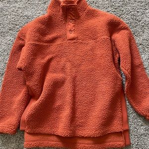 Rust colored fleece shirt
